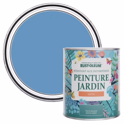 Peinture Bleue pour Jardin et terrasse, Finition Satinée – RUST-OLEUM – Bleuet 750ml