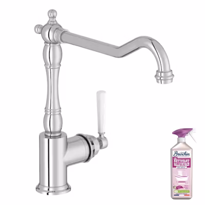 Mitigeur cuisine bec haut JACOB DELAFON Cleo chrome + Nettoyant Briochin