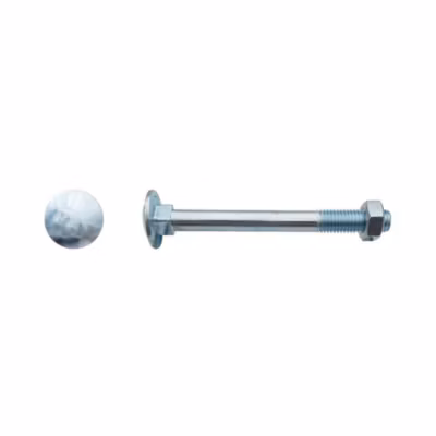 100 Boulons Tête Ronde Collet Carré TRCC 8 x 100 mm – DIN 603 – Zingué blanc – D-Work