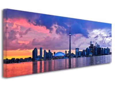 DECLINA, Tableau toile imprimée, Tableau toile panoramique ville de Toronto Canada, 80×30 cm