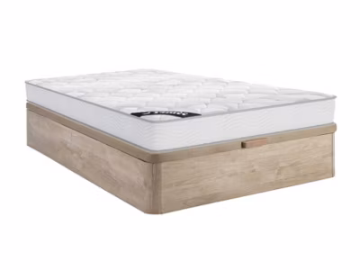 Ensemble 140 x 190 cm sommier coffre naturel clair + matelas ressorts ensachés ép.20cm – SONGE de YSMÉE