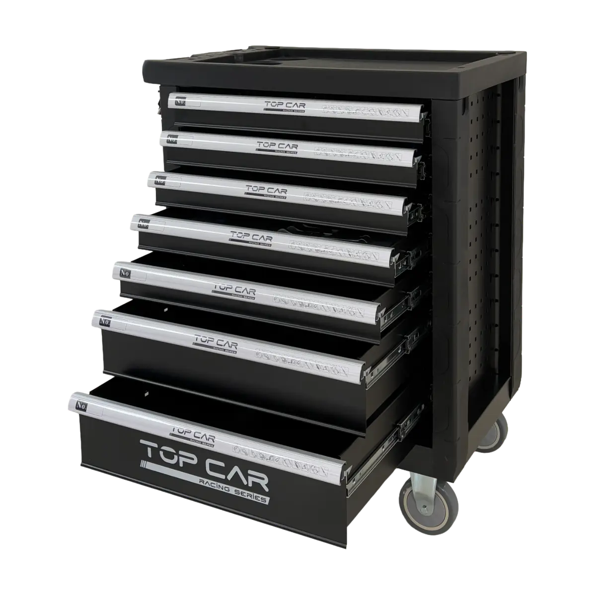 Servante d'atelier complète 7 tiroirs noir mat TOPCAR – 250 pièces