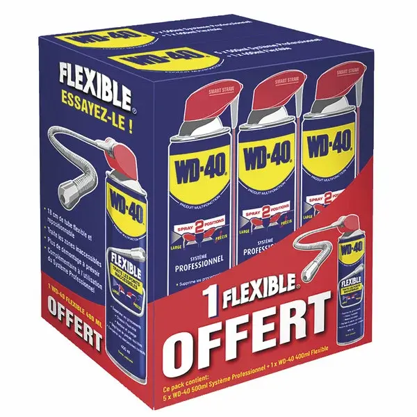 Pack 5 x WD-40 500ml Système Professionnel + 1 x WD-40 400ml Flexible – 33830/FOC