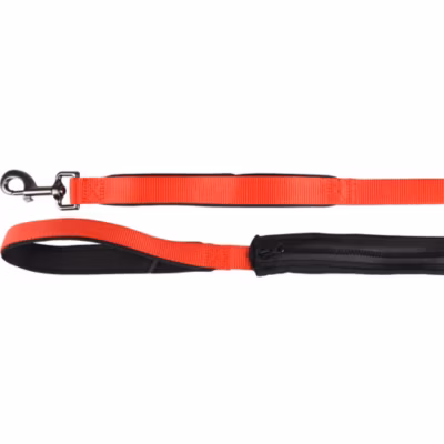 Laisse KAYGA rouge avec petit rangement 1.60 m par 25 mm. pour chien