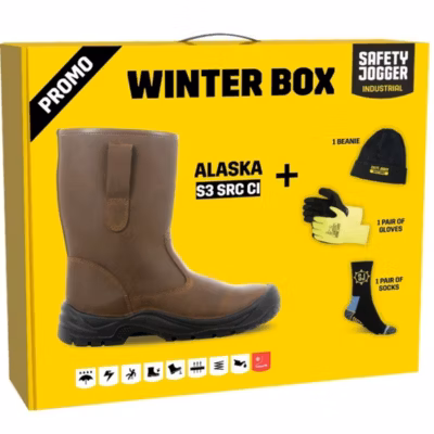 Winterbox botte de sécurité en cuir avec doublure chaude Safety Jogger Alaska S3 SRC CI Marron 42