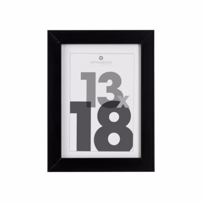 Cadre photo Eva – bois et verre – noir – 13×18 cm – Atmosphera