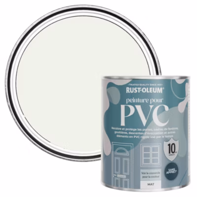 Peinture Blanche pour Portes et Fenêtres en PVC, Finition Mate – RUST-OLEUM – Mousse de Lait 750ml