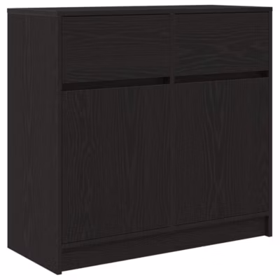 Buffet avec tiroir chêne noir 80x34x76 cm bois d&rsquo;ingénierie vidaXL