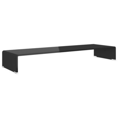 Prolenta Premium –  Meuble TV/support pour moniteur 100x30x13 cm verre noir