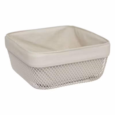Corbeille à pain Mayaj en métal et coton beige 25,5×25,5cm – Beige- 5five