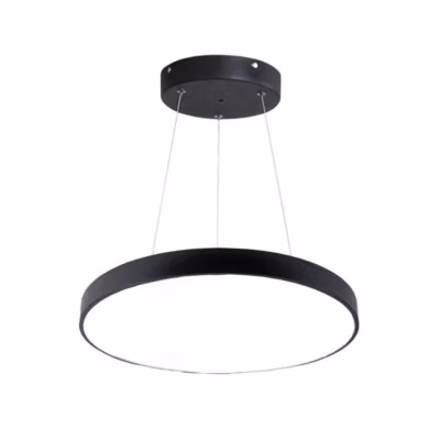 Plafonnier LED – SILUMEN – 54W – 60cm – Blanc Chaud 2300K – Noir – Design Contemporain