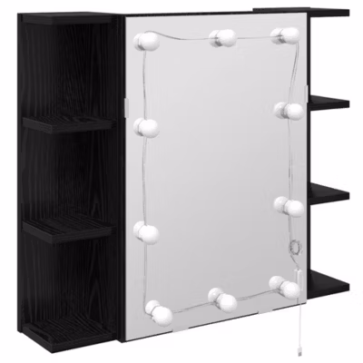 Armoire Murale Miroir, Armoire de Toilette, Meuble Salle de Bain Chêne noir 70 x 16,5 x 60 cm Bois d&rsquo;ingénierie