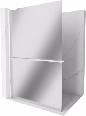 Mexen Kioto+ L cloison de douche avec étagère Walk-in 80 x 200 cm, miroir, blanc – 800-080-123-20-50