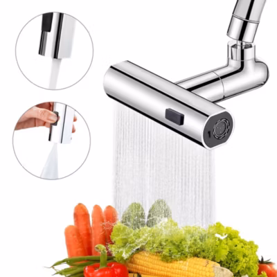 FISHTEC – Tête robinet 3 jets, orientable 360 degrés, 14 x 8,5 cm