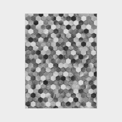 Tapis toucher soft – Imprimé peau de vache – Patchwork gris – 120 x 160 cm