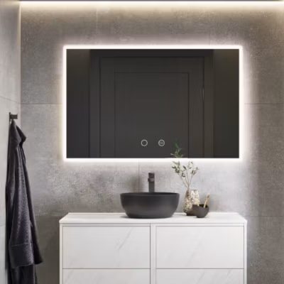 Miroir Salle de Bains Lumineux ITALIA Anti-Buée et Eclairage Rétro-Eclairé Tactile On/Off 90×80 LEDIMEX