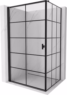 Mexen Mist-B cabine de douche à charnière gauche 80 x 95 cm, grille noire, noir – 8A2T-080-095-70-77-L