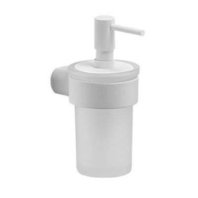 Distributeur De Savon Mural, 140 Ml, Verre Et Laiton Blanc Mat Giacinto