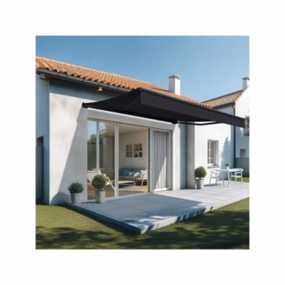 Store banne loggia LIEBE 3,00 x 2,00m (Manuelle – Gris foncé – Gris anthracite)