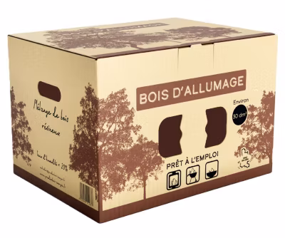 Carton Eclats d&rsquo;allumage, bois extra-sec, 30dm3, 7 KG