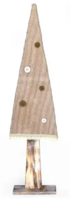 Sapin en fibre naturelle et laine avec boutons 17×5 x h70cm lot de 4