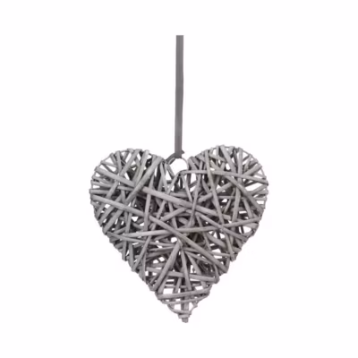 Déco murale Coeur – osier – D25 cm – Taupe- Atmosphera