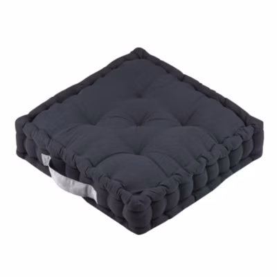 Coussin de sol 45x45x10cm gris anthracite 100% coton