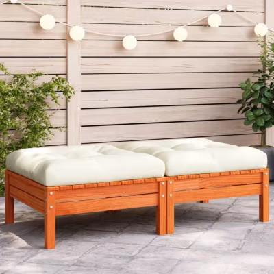 vidaXL Repose-pieds de Jardin avec Coussins 2 pcs, Table Basse, Tabouret, Meuble de Terrasse Patio Arrière-cour Extérieur, 838170