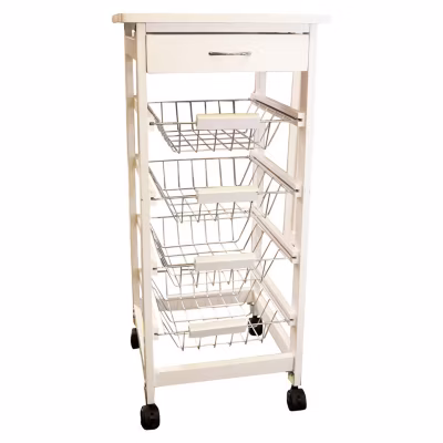 Chariot, desserte de cuisine St Helens Home and Garden, avec 4 roulettes et 4 paniers métallique
