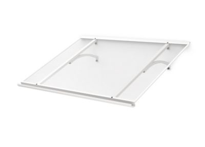 ARCTOM Auvent Otos 160×84, couleur blanc RAL9016, plaque incolore PMMA