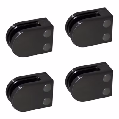 4 x Pince à verre plate modèle 02 – Ep. verre 8,76 mm – Inox noir anthracite
