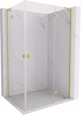 Mexen Mist-H L Duo cabine de douche pivotante droite 105 x 120 cm, transparent, or brossé – 8A5L-105L-120P-55-00