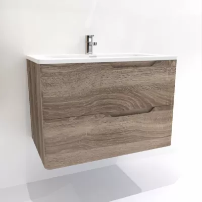 Meuble vasque LUNA Bois Foncé 80 cm – SANS miroir