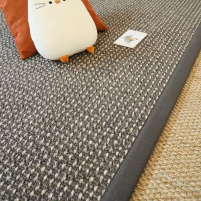 Tapis Laine et sisal – Caloundra grosses boucles gris – Ganse anthracite – 200 x 290 cm