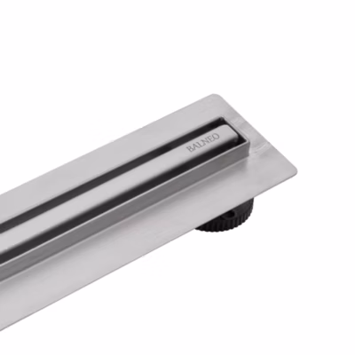 Balneo Caniveau de douche Slim en Acier Inox 70cm, finition chrome, avec Siphon rotatif, Slim&Low ProLine