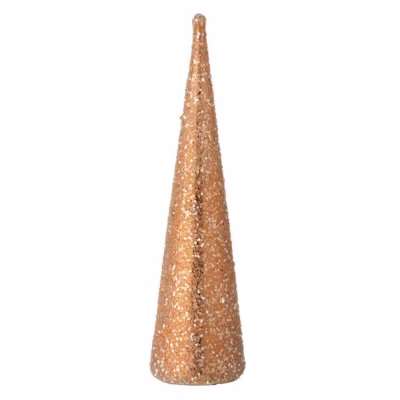 Statuette Déco « Cône Perles » 35cm Rose Saumon