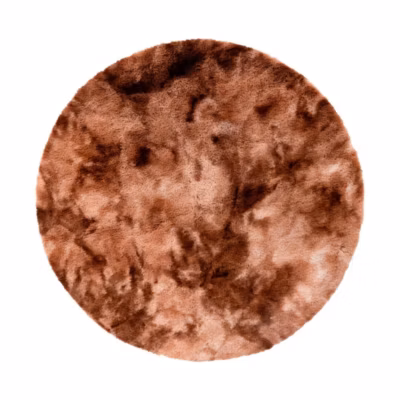 Tapis imitation fourrure très doux uni polyester rond Kendhua 80×0 CM – Rouille