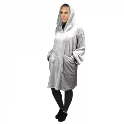 Sweat à capuche, plaid, couverture, pull – Flanelle – Adulte – Gris – Vivezen