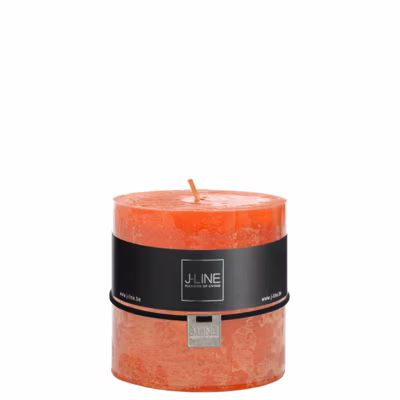 Bougie cylindrique 80H orange 10x10x10 cm