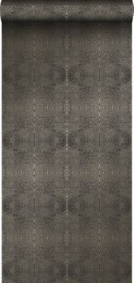 Origin Wallcoverings papier peint peau d&rsquo;animal noir et bronze brillant 53 cm x 10.05 m