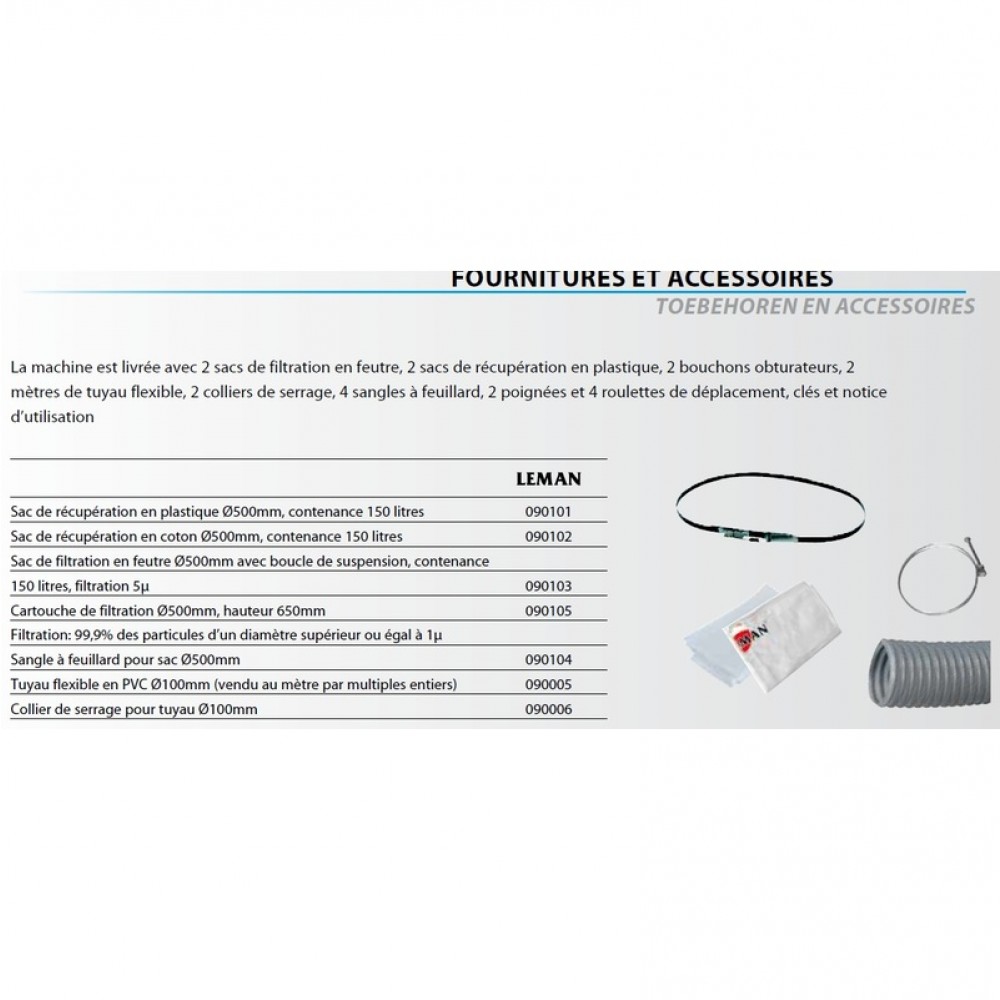 Aspirateur d'atelier 300 L monophasé ASP302 LEMAN