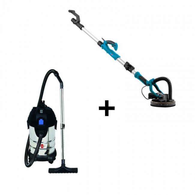 Aspirateur décolmatage eau et poussière LOASP306 + ponceuse girafe LOPOG226 LEMAN