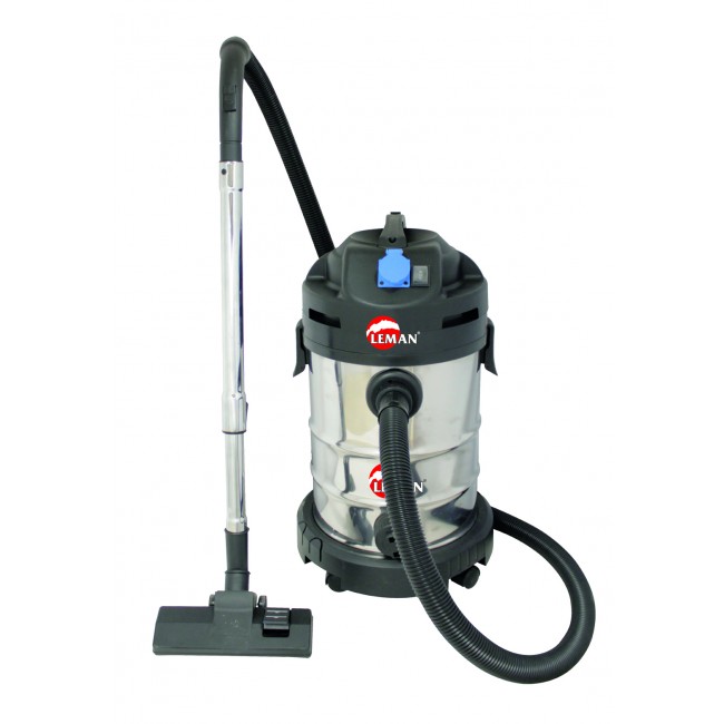 Aspirateur eau poussière inox 30L 1400W+ prise synchronisée LOASP306 LEMAN