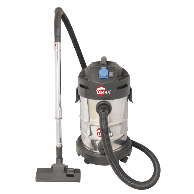 Aspirateur souffleur inox 1400W 30L – eau et poussière + prise – LOASP301 LEMAN