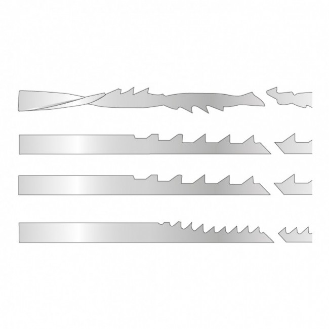 Assortiment 12 lames de scie à chantournée à bouts lisses 127 mm SAC LEMAN
