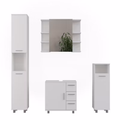 Vicco Meubles bain Blanc 4 pièces
