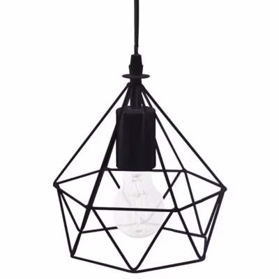 Suspension filaire Ida noire – métal D19 cm – Atmosphera