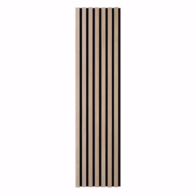 Panneau tasseaux bois – chêne clair fond noir – 120 x 30 x 1,9 cm