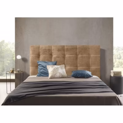 Tête de lit – Iris – Marron – Tissu antitache – 120 cm de hauteur – Fait main