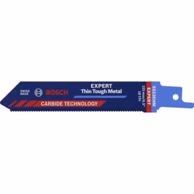 Bosch Expert S 522 EHM – Lame de scie sabre Thin Tough Metal 115 mm, 1,4 dents/pouce, tige en S